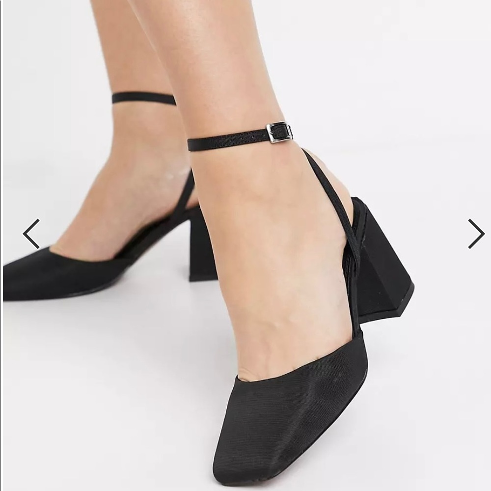 BRAND NEW “ASOS DESIGN Sundae block heel mid shoes in black”